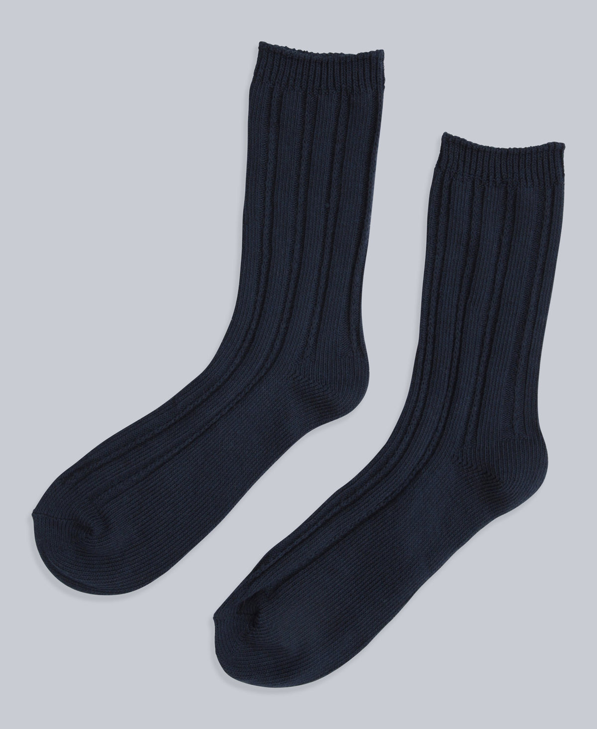Willow Womens Twisted Ribbed Socks- 3 Pack - Navy