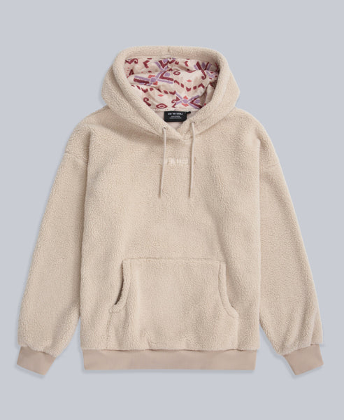 Womens Fleece Hoodie Off White – Animal - Main Image