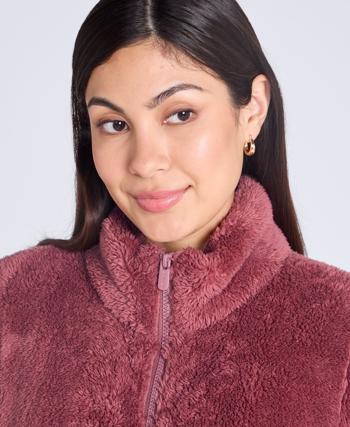 Teddy Womens Full Zip Fleece - Dark Pink