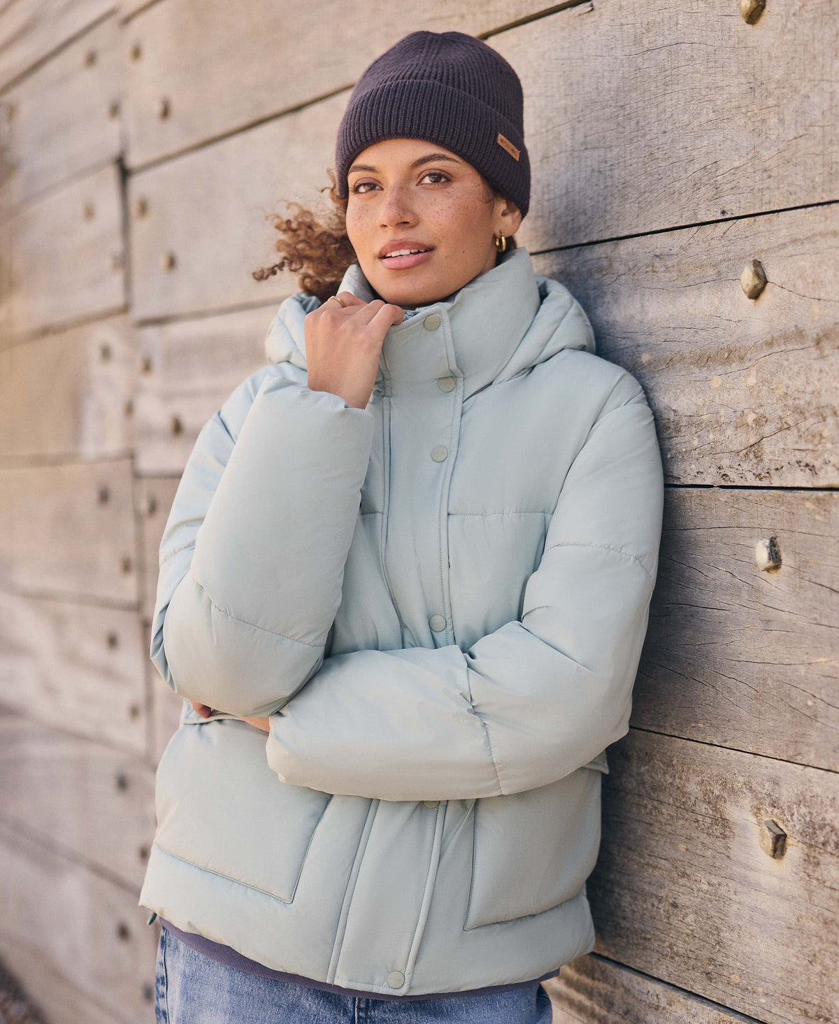 Maeve Womens Puffer Jacket - Pale Green