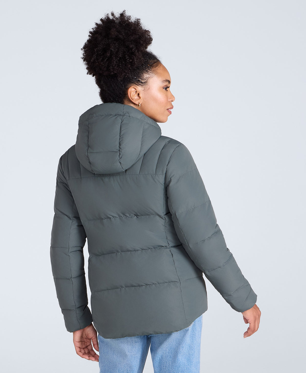 Womens Tech Down Mid Weight Jacket - Dark Khaki