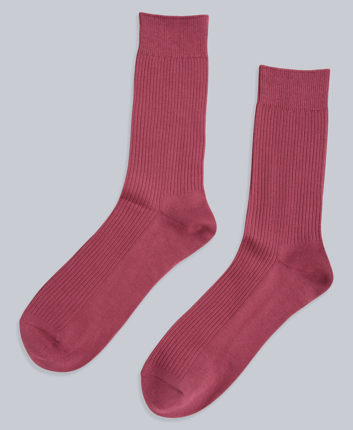 Flynn Mens Ribbed Mid Calf Socks- 3 Pack - Red