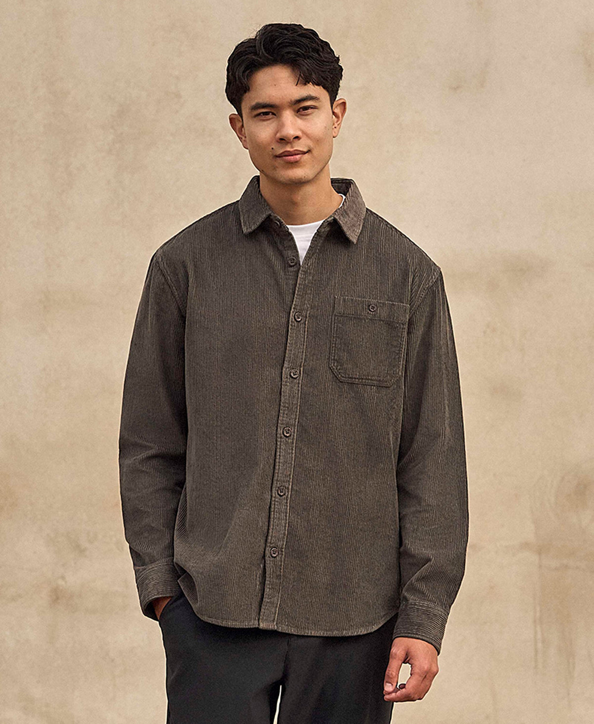Lewis Mens Cord Shirt - Khaki
