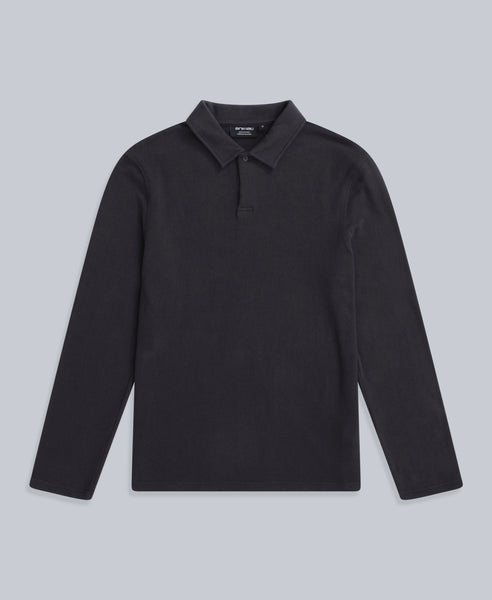 Ollie Mens Long Sleeve Polo Black – Animal - Main Image