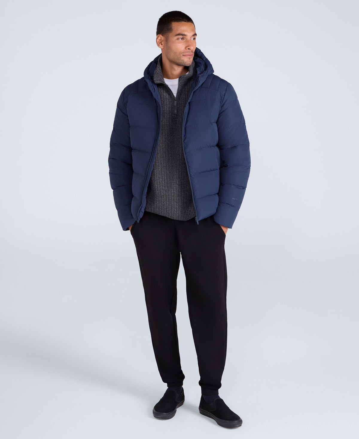 Mens Tech Down Mid Weight Jacket - Navy