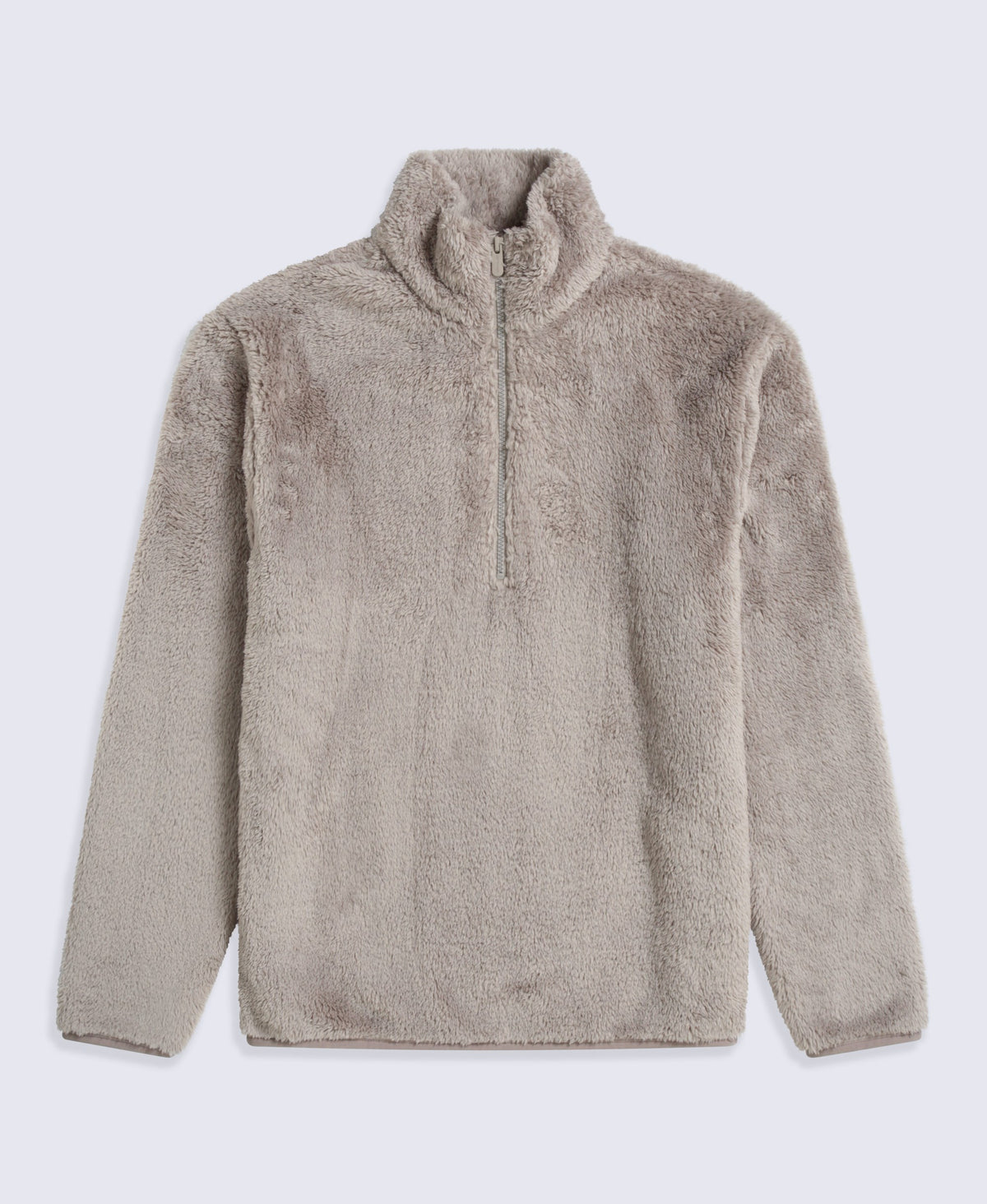 Teddy Mens Half Zip Fleece - Dark Beige