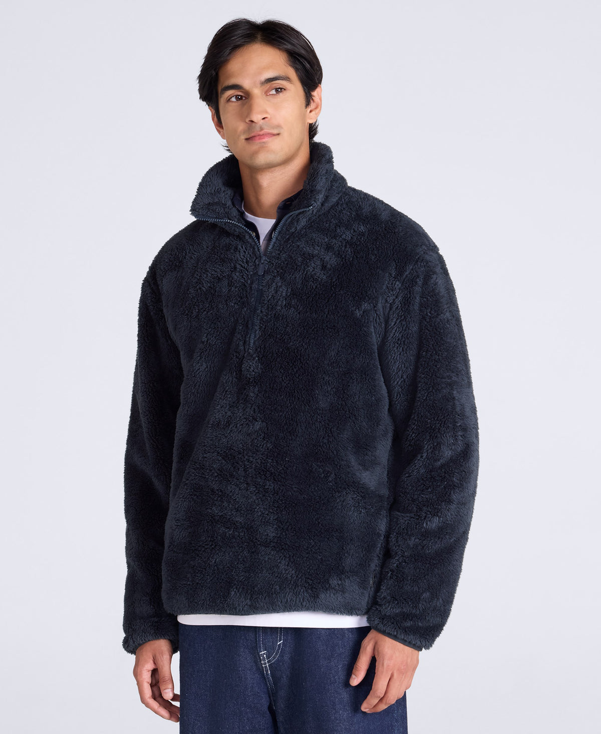 Teddy Mens Half Zip Fleece - Dark Blue