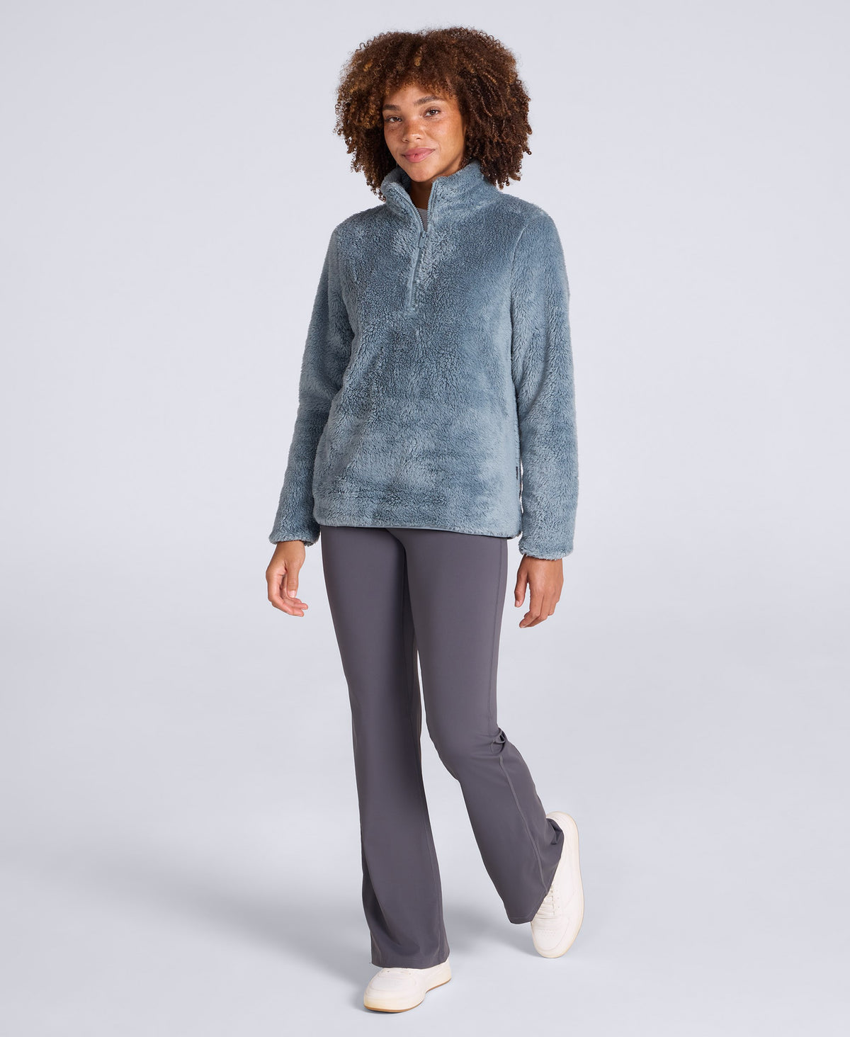 Teddy Womens Half Zip Fleece - Mint