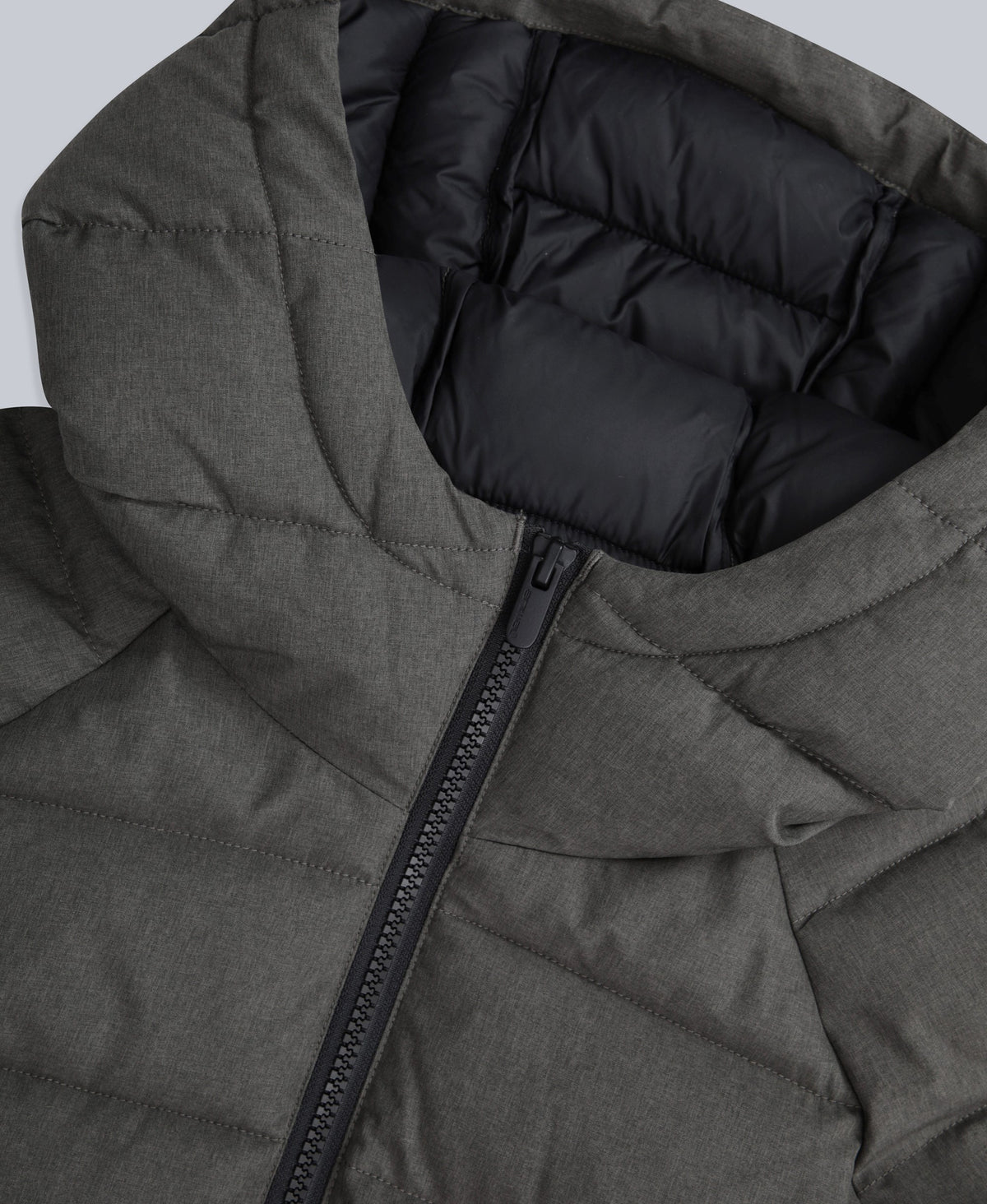 Cloud Marl Mens Hooded Padded Jacket - Khaki