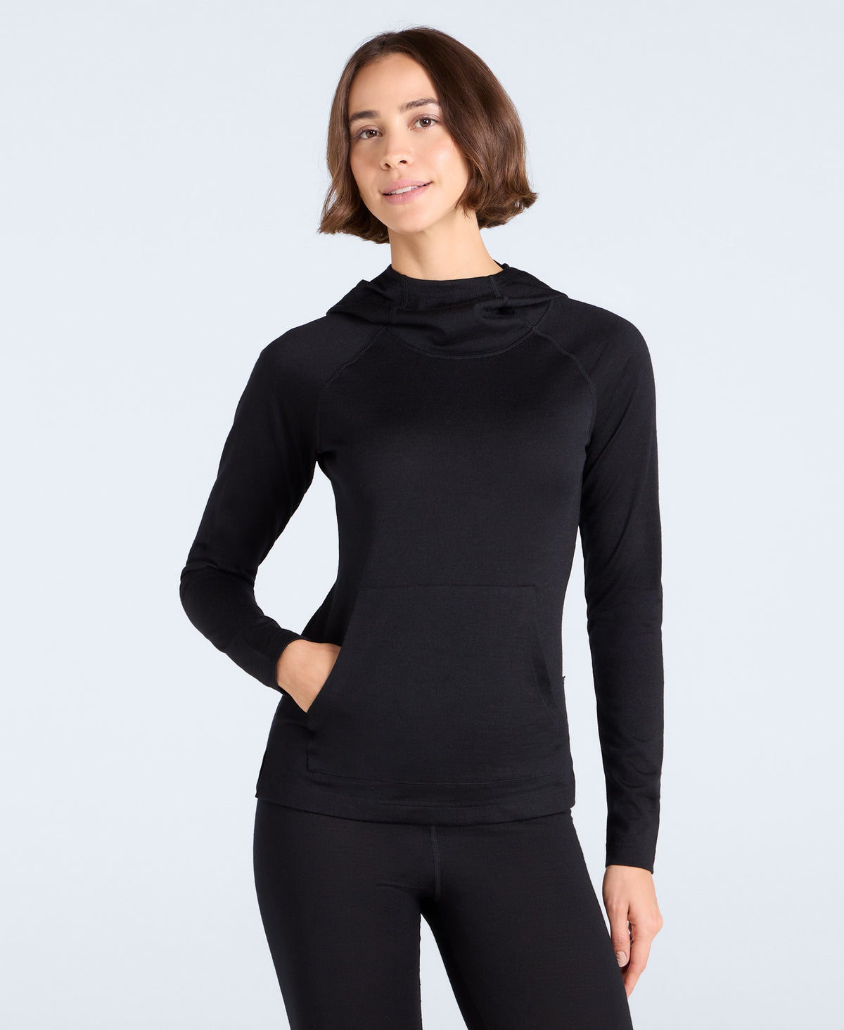 Womens Merino Hoodie - Black