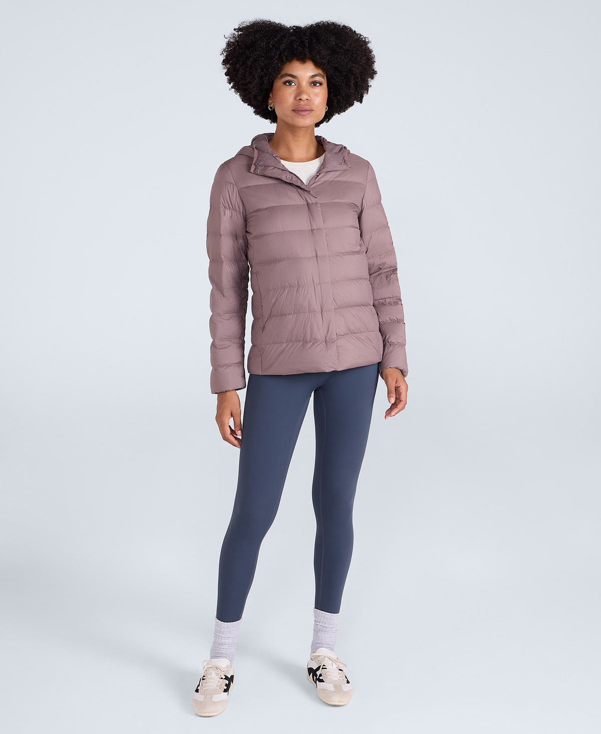 Womens Lightweight Down Packable Jacket - Dusky Purple