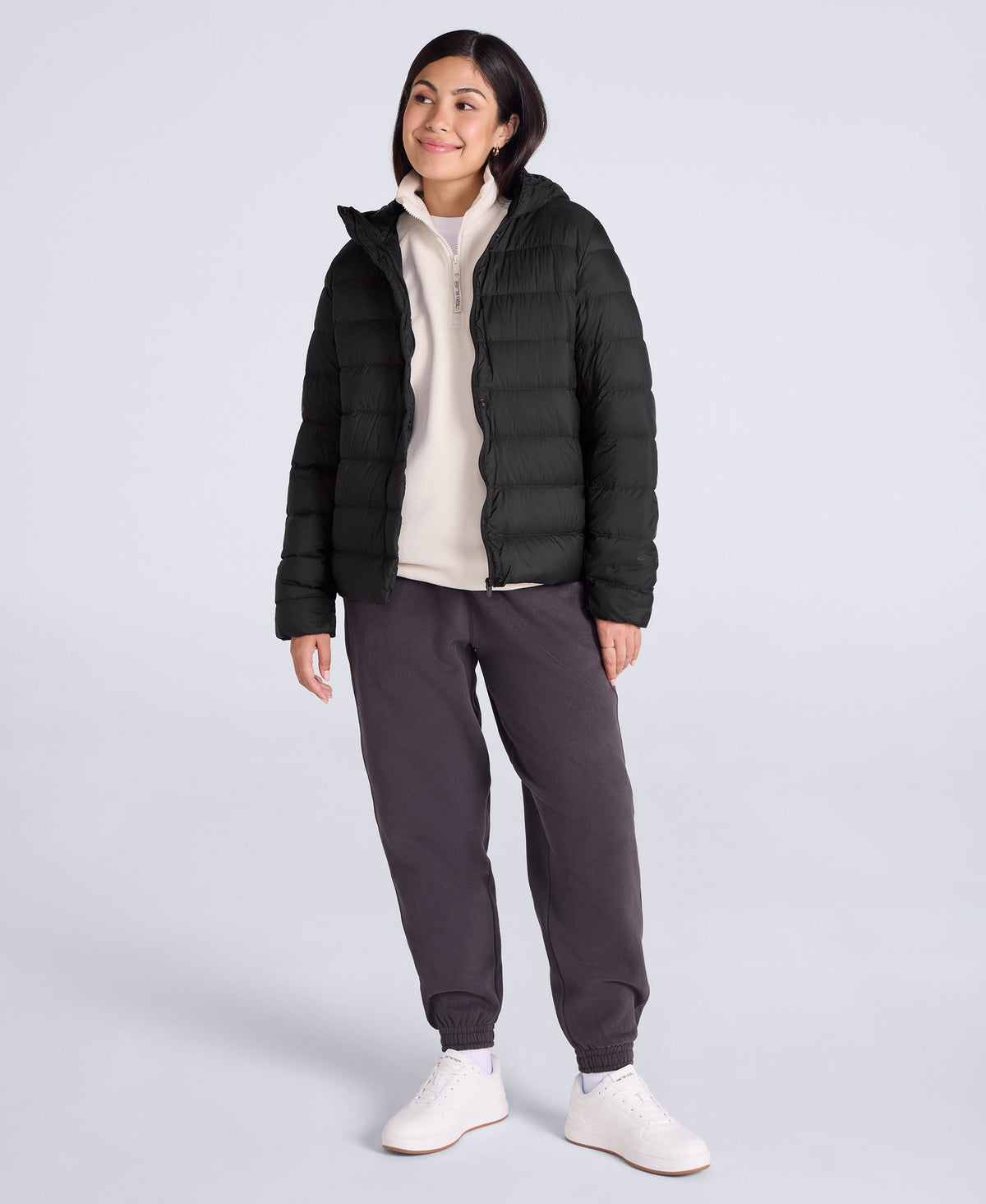 Womens Lightweight Down Packable Jacket - Jet Black