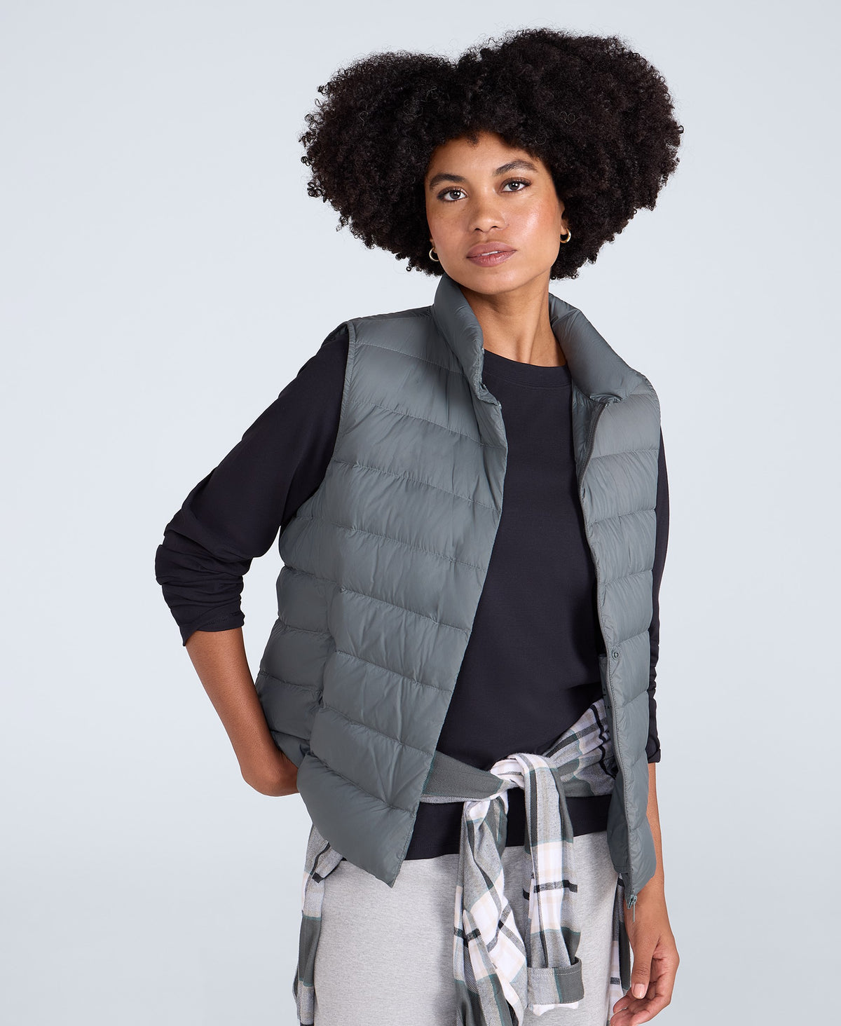 Womens Lightweight Down Gilet - Dark Khaki