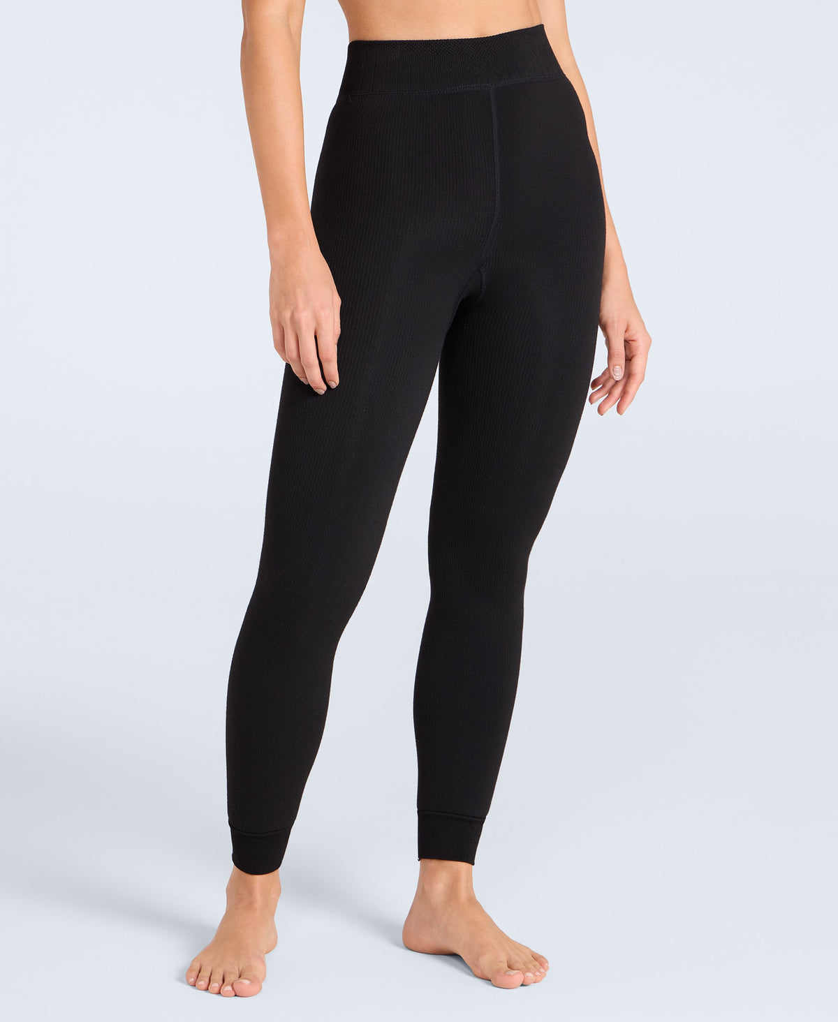 Womens Fleece Lined Heavy Weight Leggings - Black