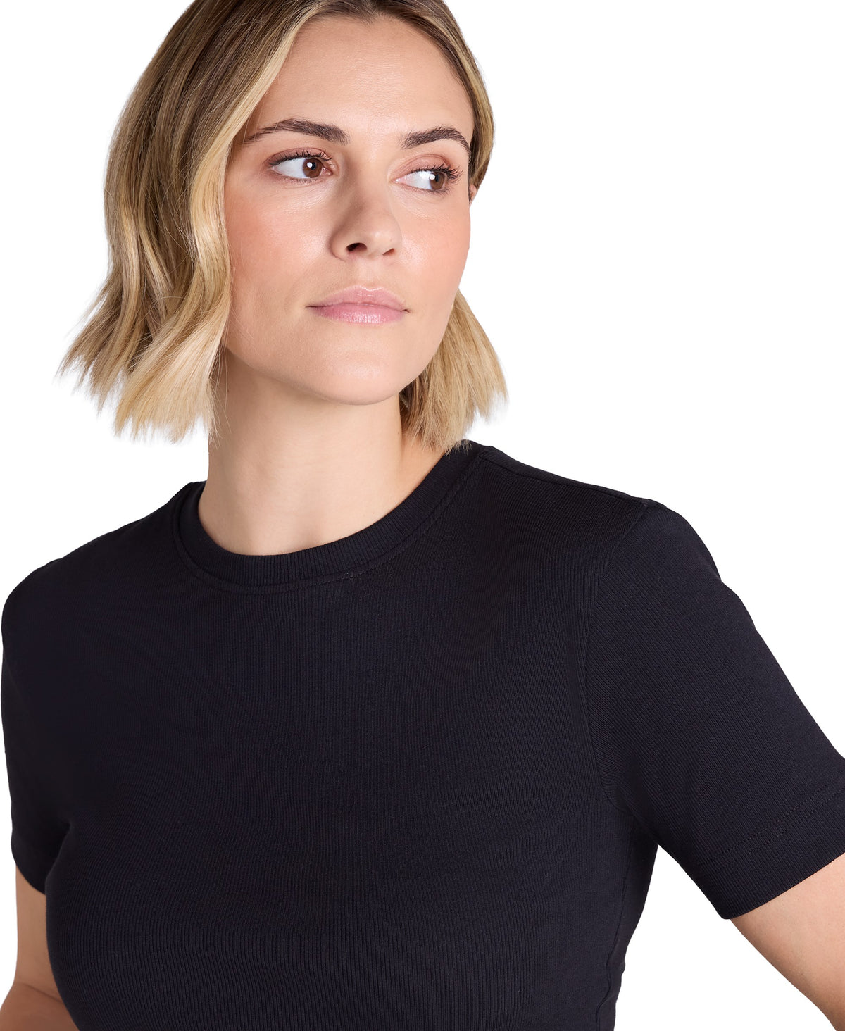 Evo Womens Ribbed T-Shirt - Black