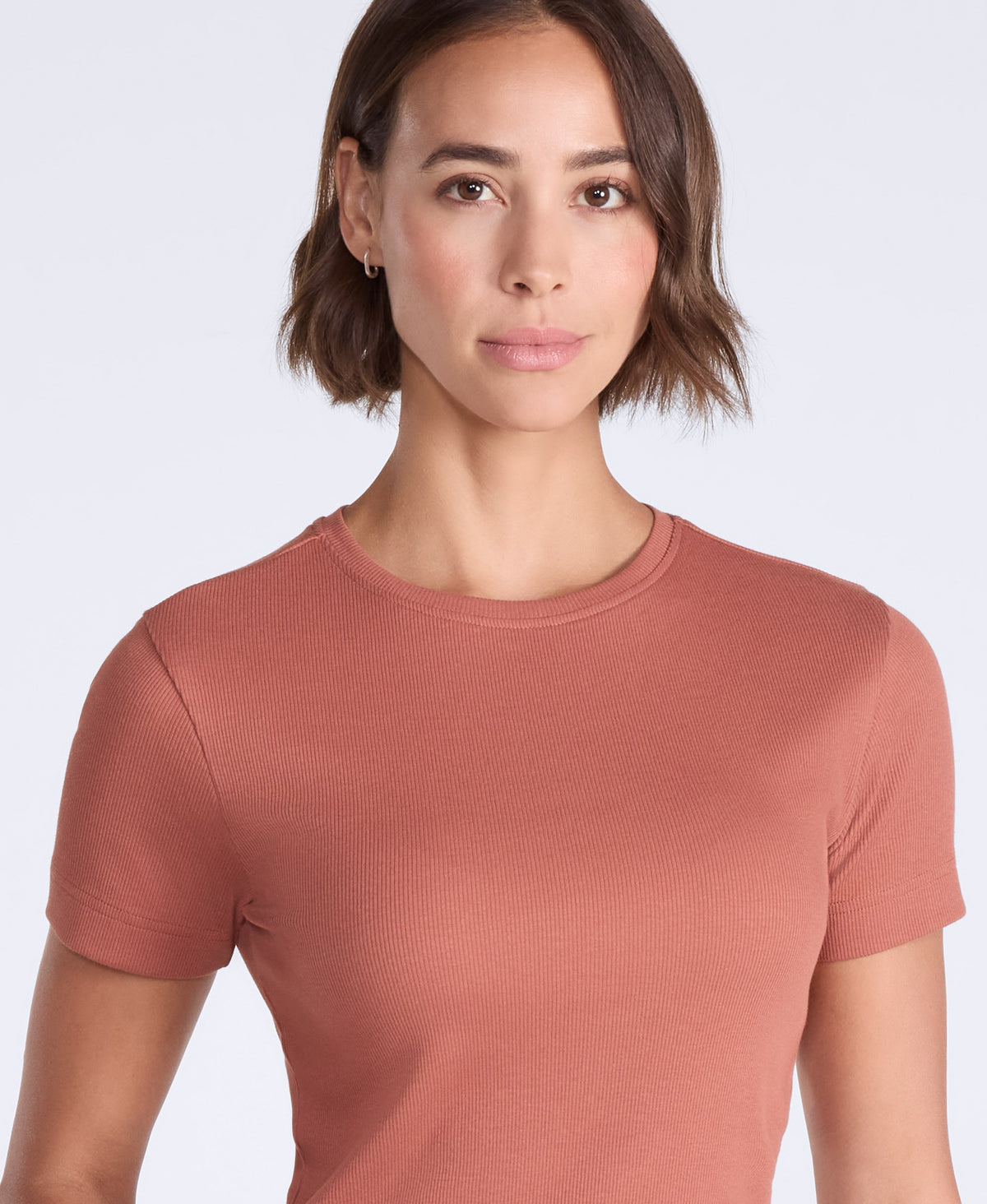 Evo Womens Ribbed T-Shirt - Rust