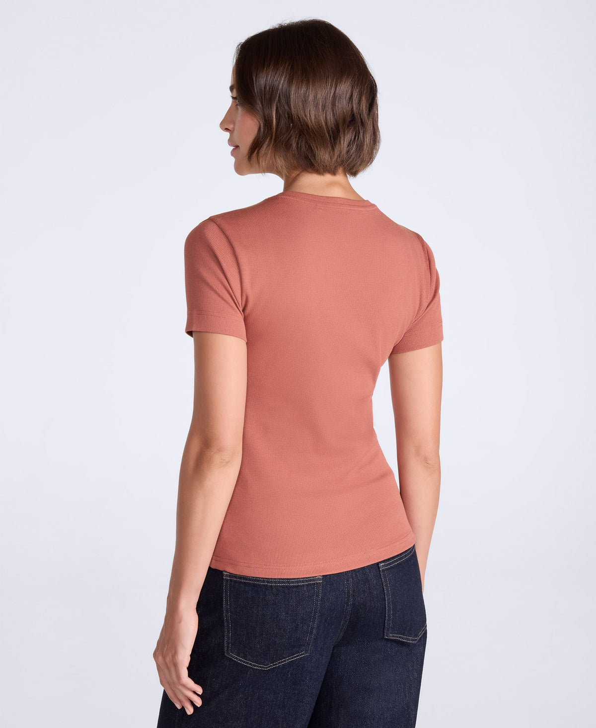 Evo Womens Ribbed T-Shirt - Rust