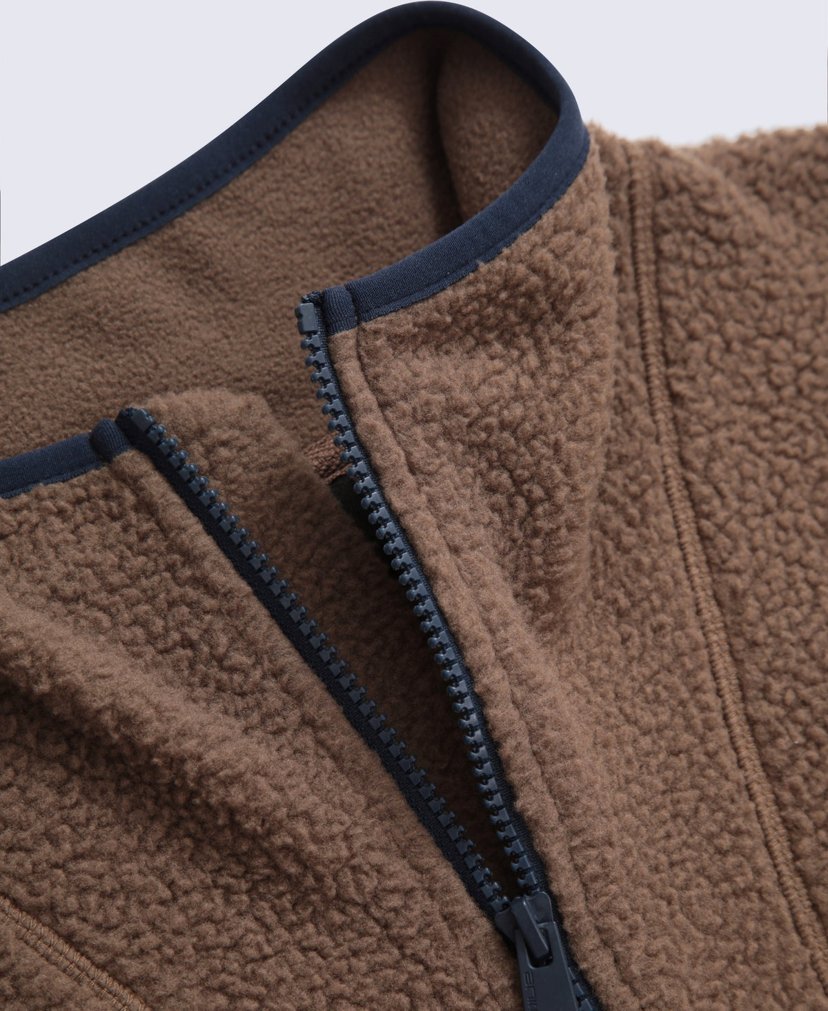 Alfie Mens Borg Contrast Trim Half Zip Fleece - Brown