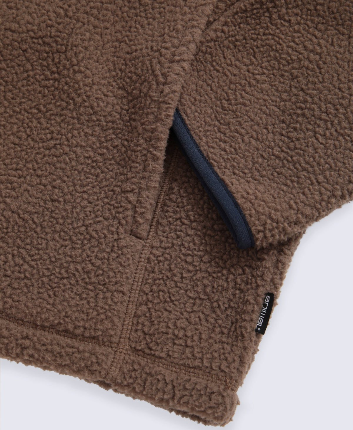 Alfie Mens Borg Contrast Trim Half Zip Fleece - Brown