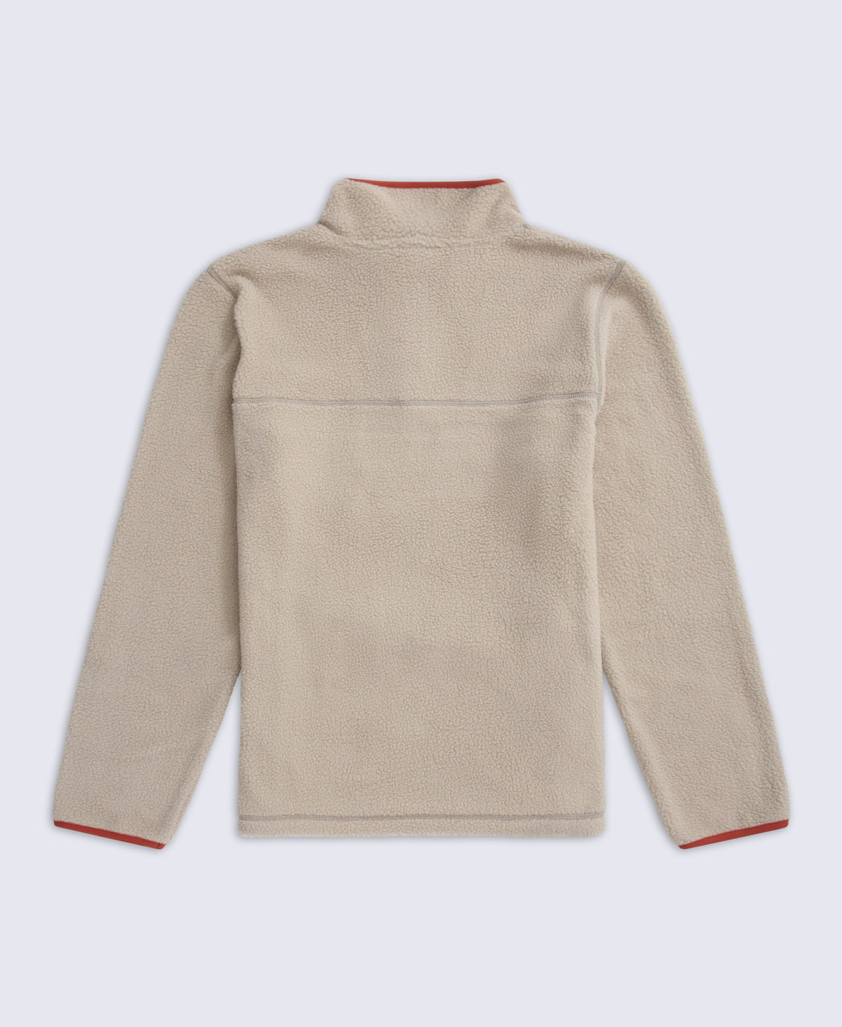 Alfie Mens Borg Contrast Trim Half Zip Fleece - Light Beige
