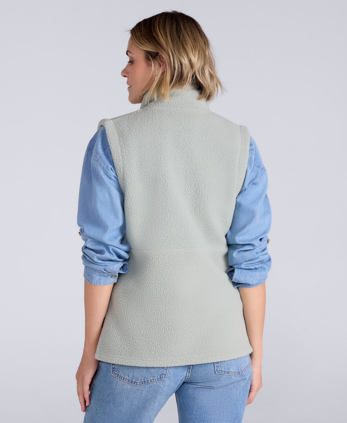 Buxton Womens Borg Gilet - Pale Green