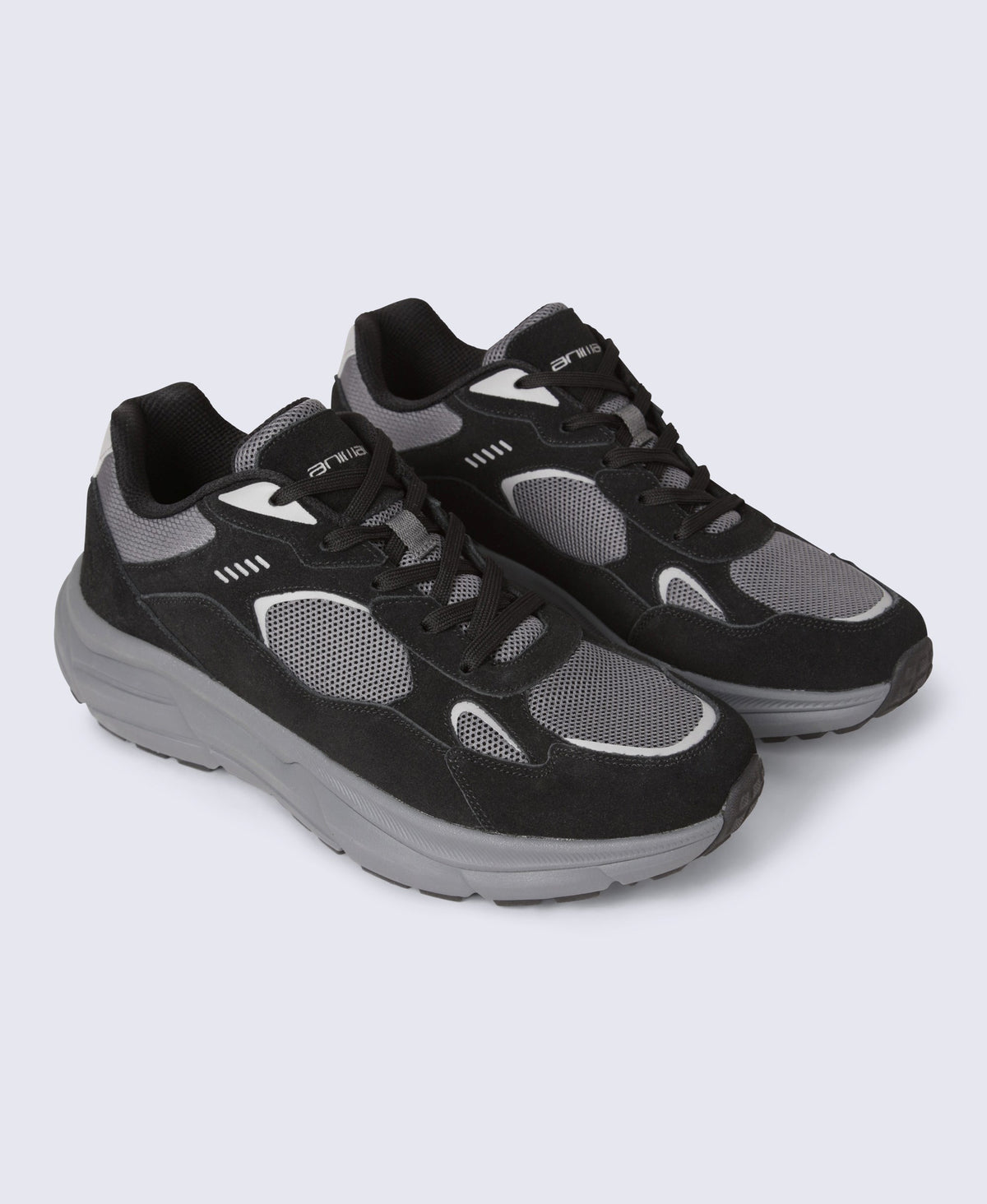 Ezra Mens Everyday Leather Trainer - Dark Grey