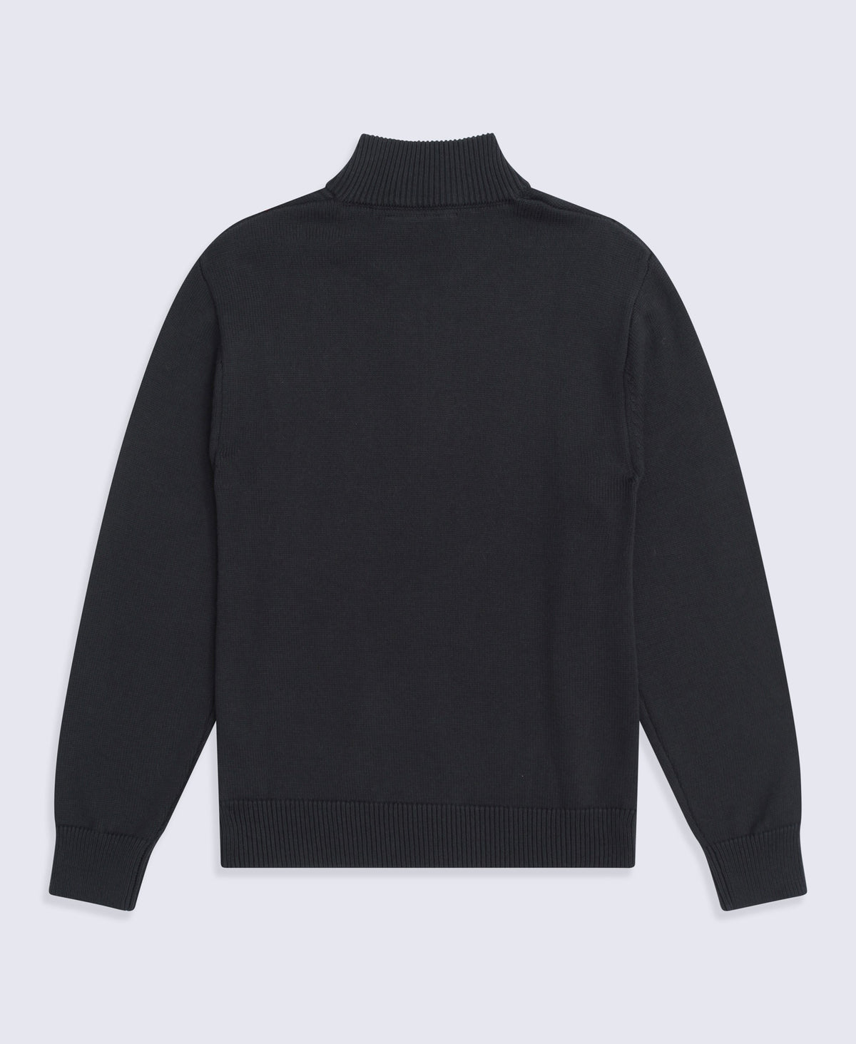 Mens Ribbed Quarter Zip Jumper - Black