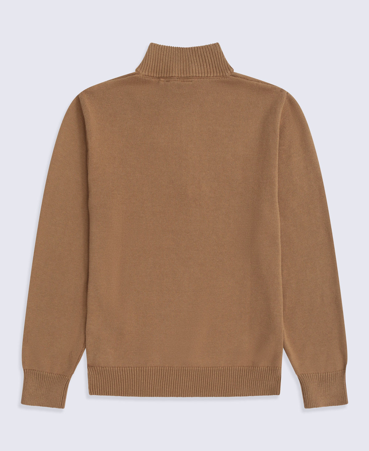 Mens Ribbed Quarter Zip Jumper - Mustard