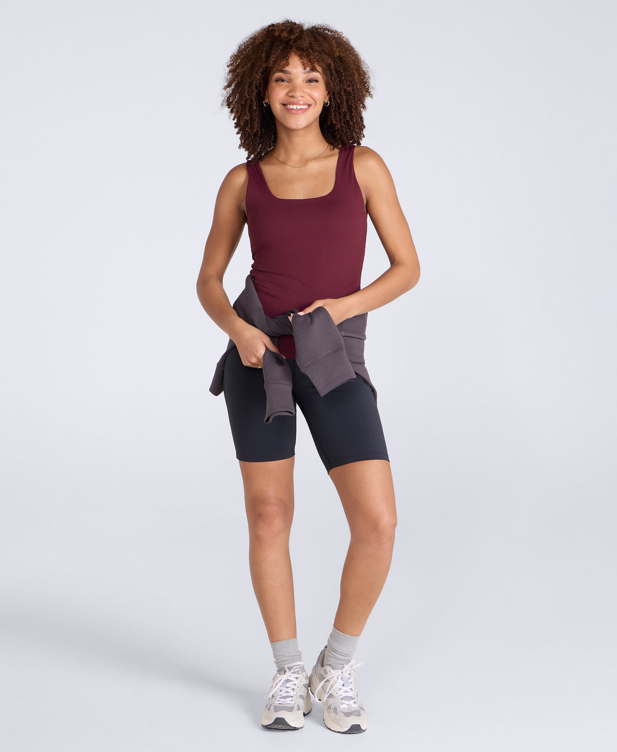 Wander Rib Womens Active Vest - Burgundy