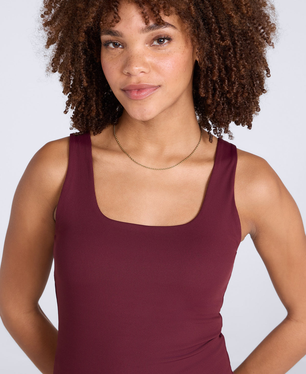 Wander Rib Womens Active Vest - Burgundy
