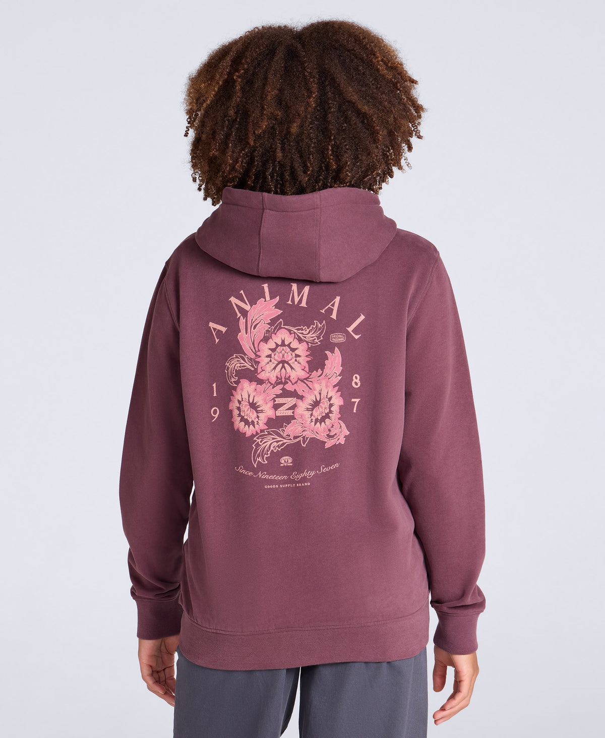 Maya Womens Graphic Zip Through Hoodie - Berry