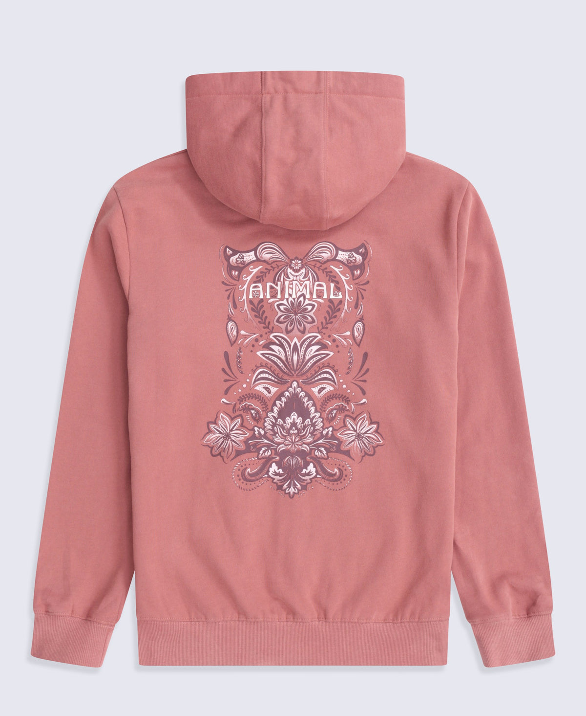Maya Womens Graphic Zip Through Hoodie - Pale Pink