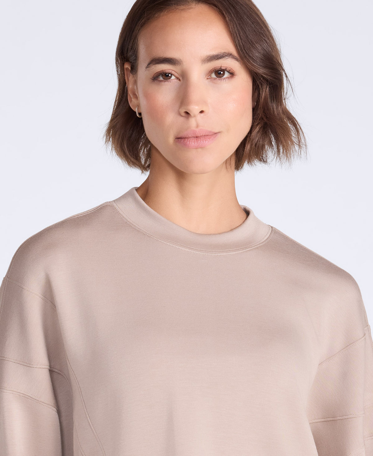 Active Womens Crop Sweatshirt - Beige