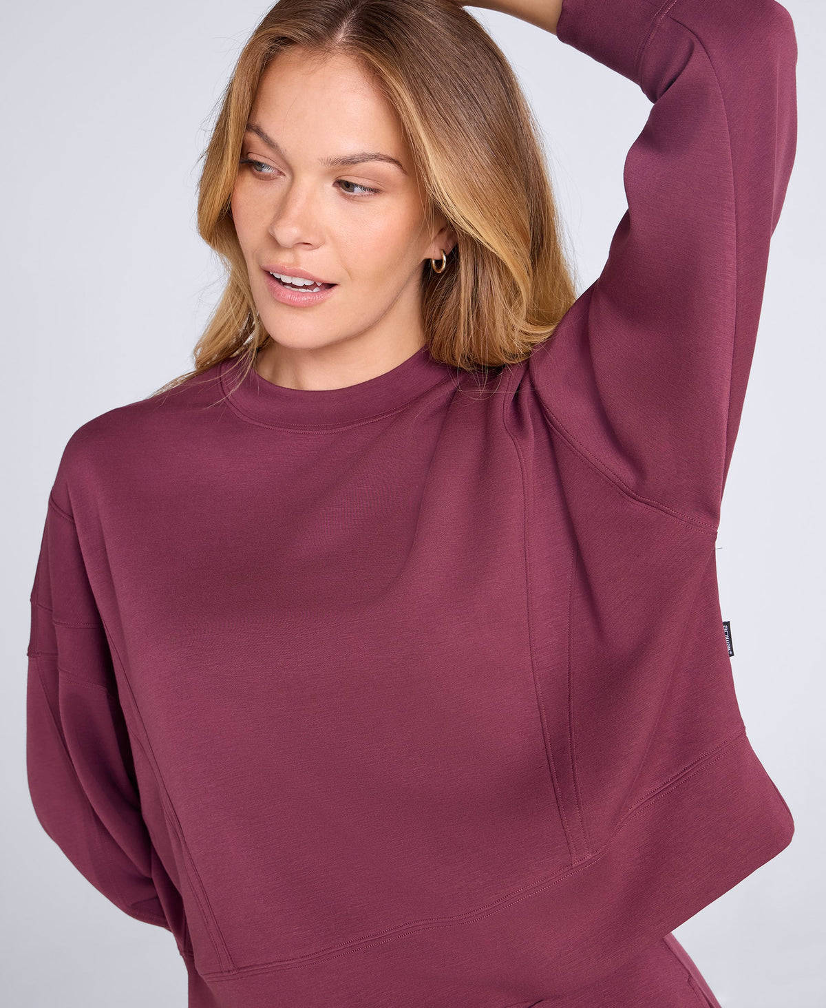Active Womens Crop Sweatshirt - Burgundy