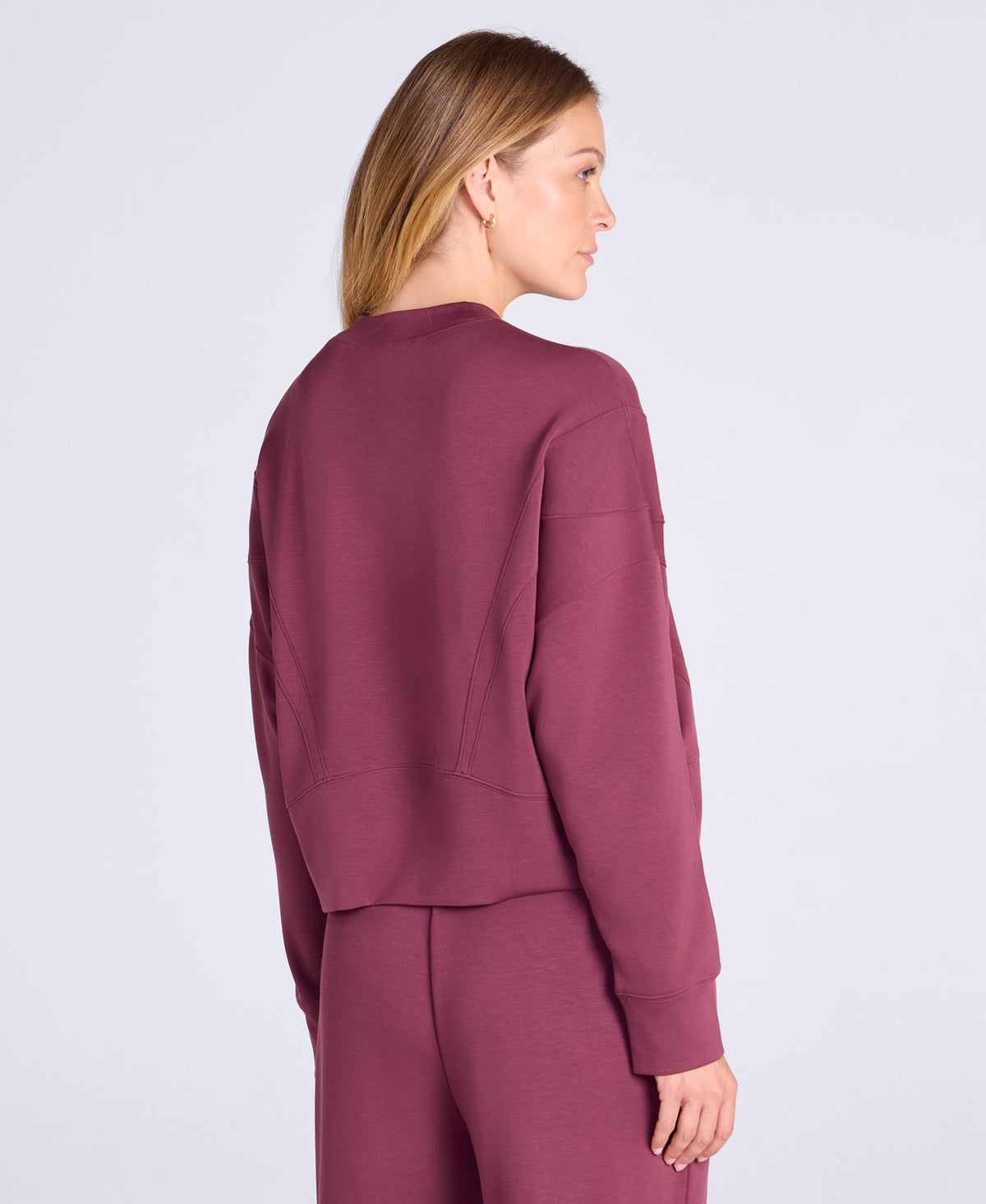 Active Womens Crop Sweatshirt - Burgundy