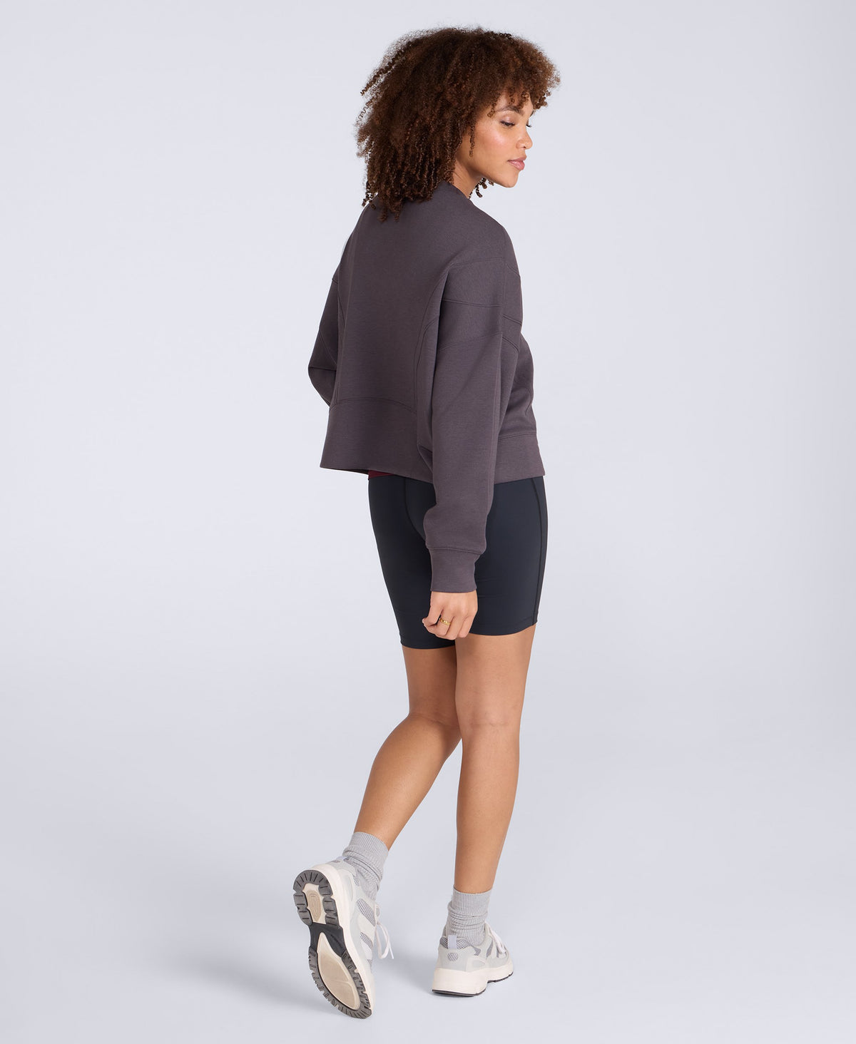 Active Womens Crop Sweatshirt - Taupe