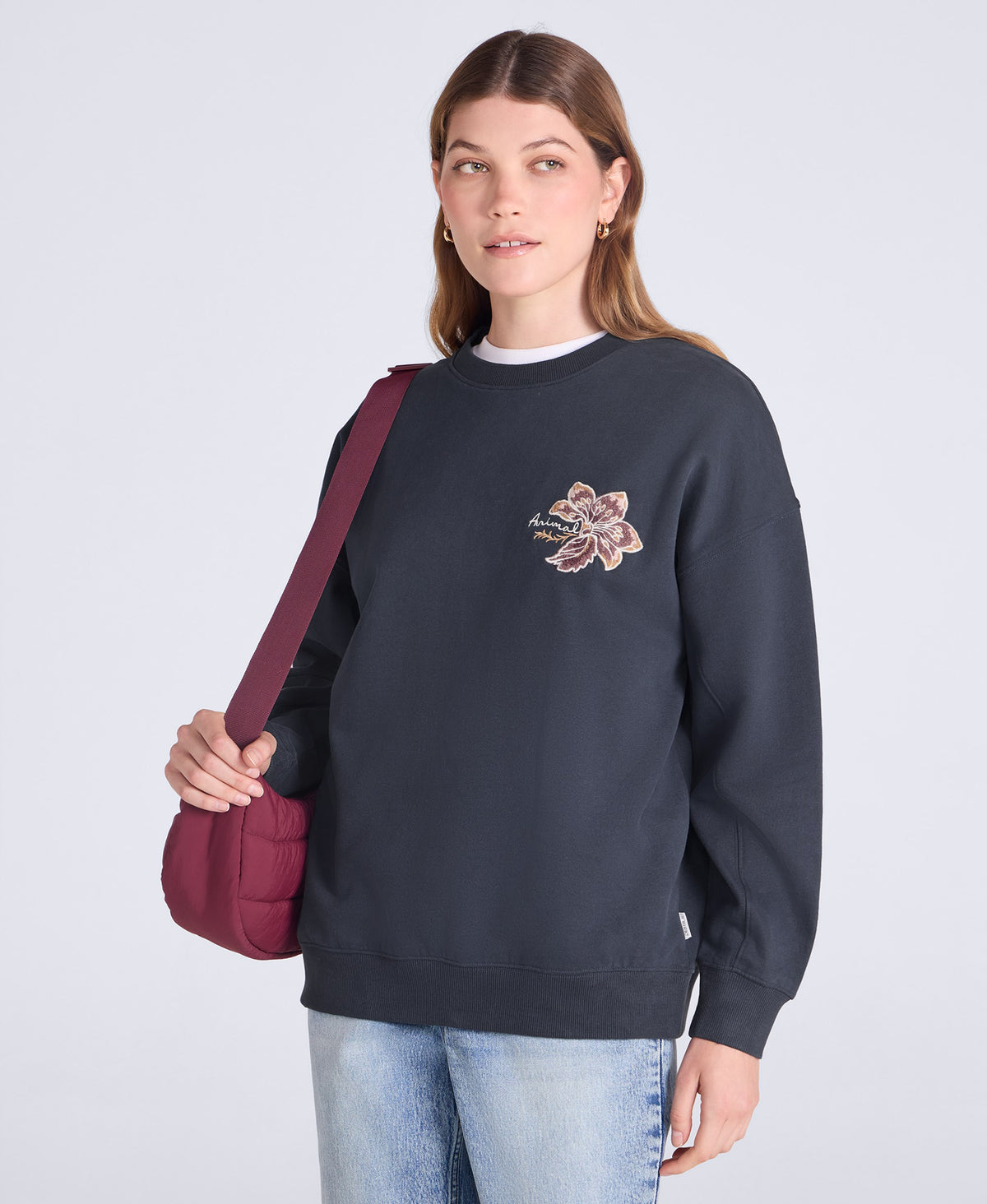 Dakota Womens Graphic Sweatshirt - Dark Blue