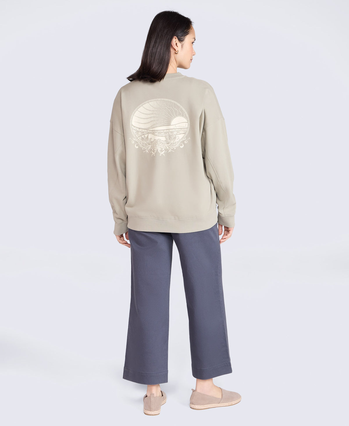 Dakota Womens Graphic Sweatshirt - Light Khaki
