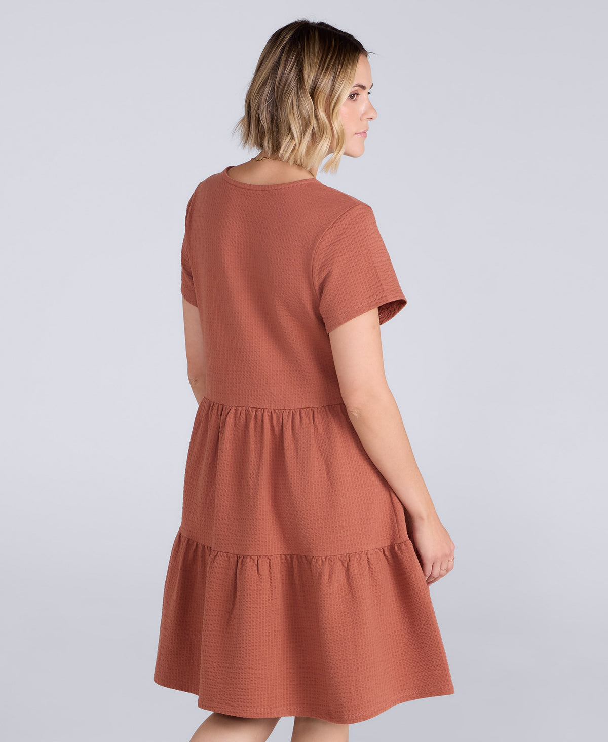 Iris Textured Womens Dress - Rust