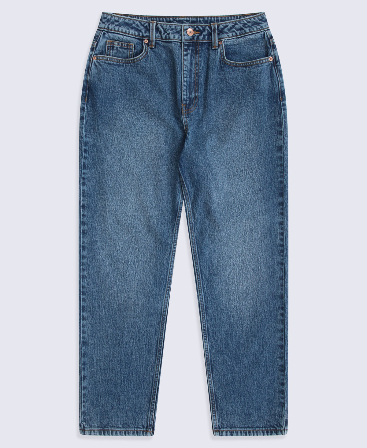 High Waisted Straight Leg Womens Jeans - Dark Blue