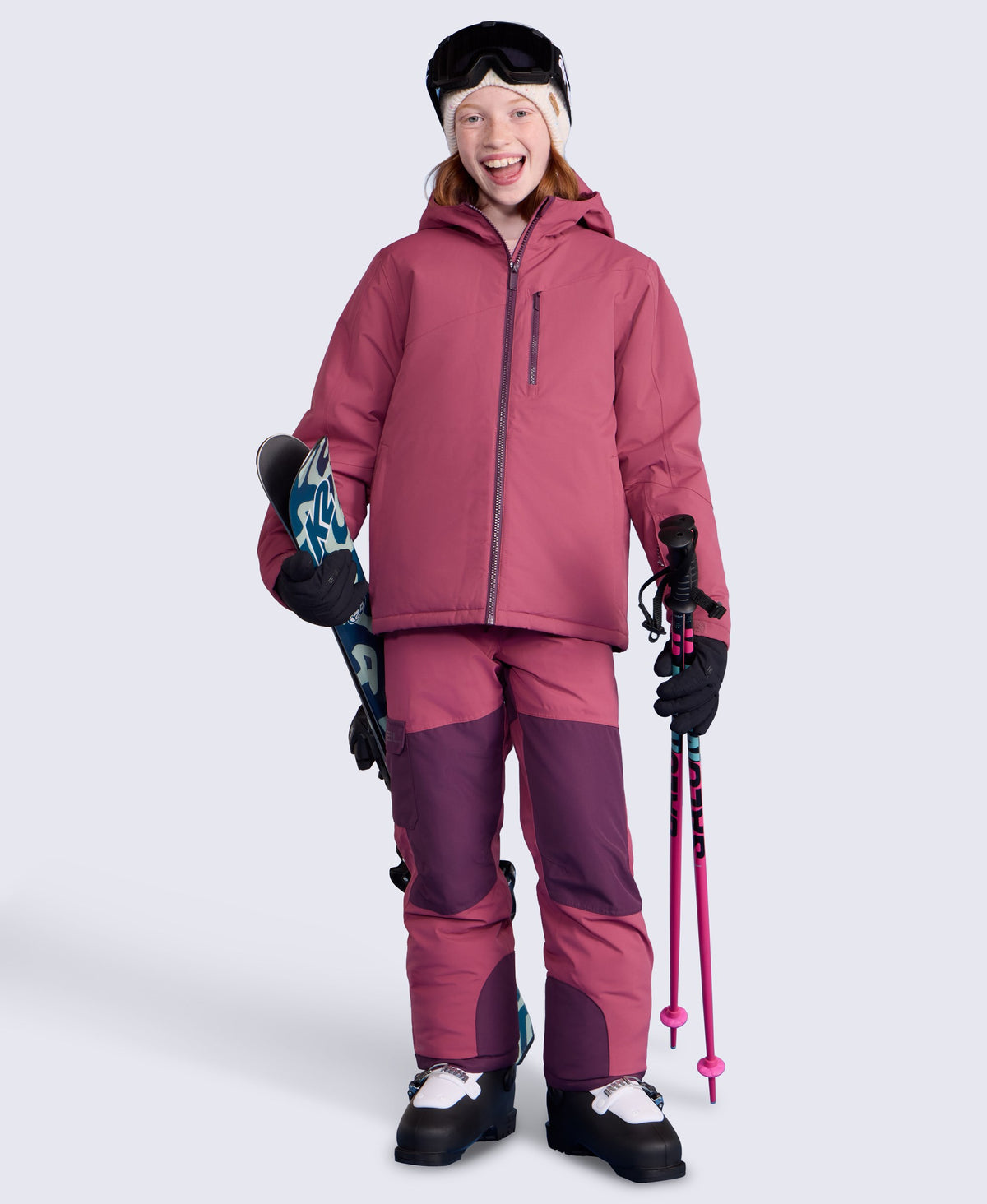 Laxx Kids Waterproof Ski Jacket - Berry