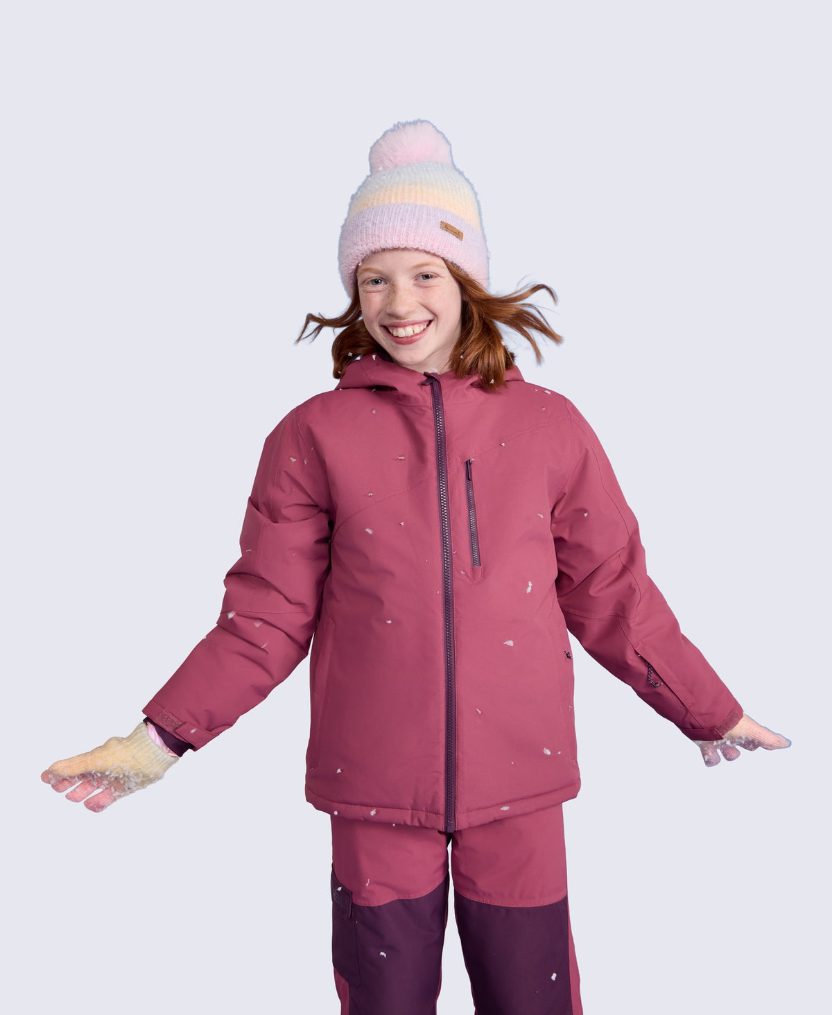 Laxx Kids Waterproof Ski Jacket - Berry