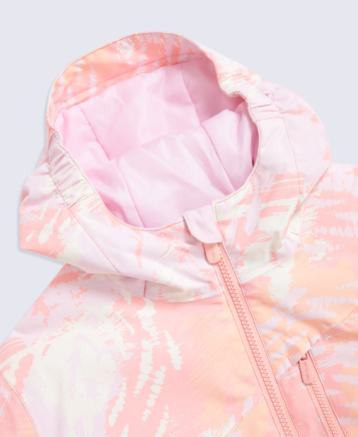 Laxx Printed Kids Waterproof Ski Jacket - Pale Pink
