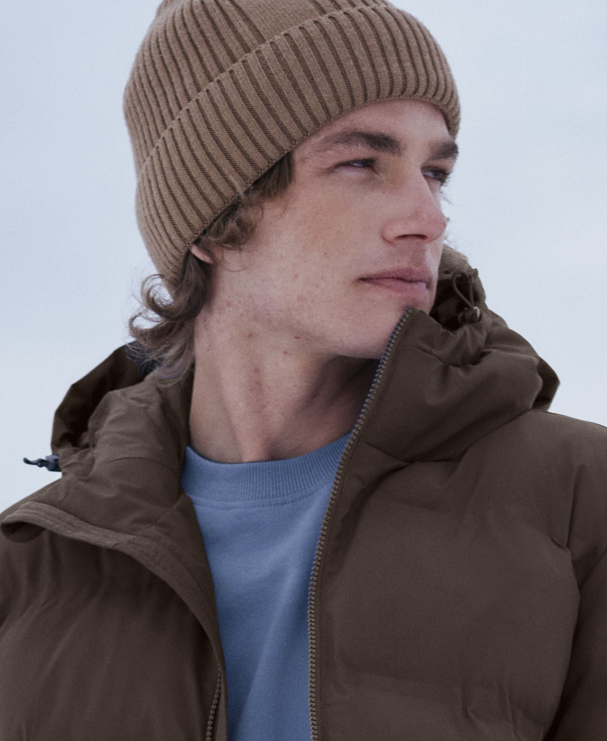 Billy Mens Sherpa Lined Beanie - Light Brown