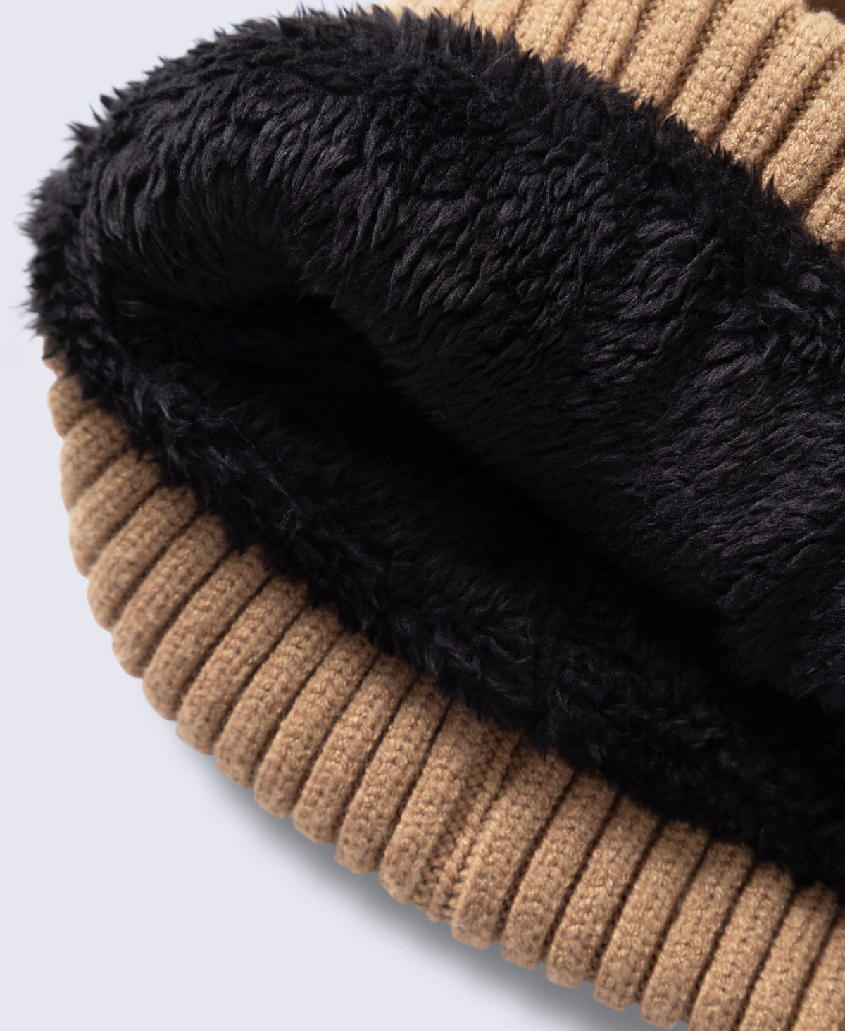 Billy Mens Sherpa Lined Beanie - Light Brown