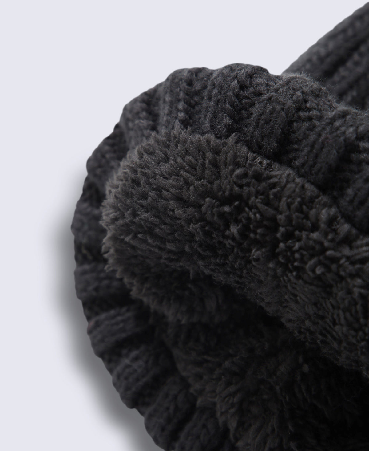 Geneva Womens Sherpa Lined Pom Beanie - Jet Black