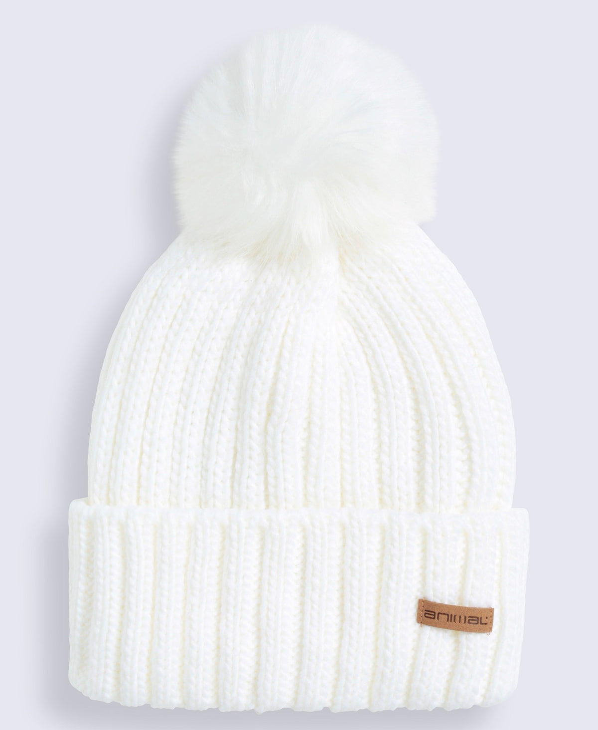 Geneva Womens Sherpa Lined Pom Beanie - White