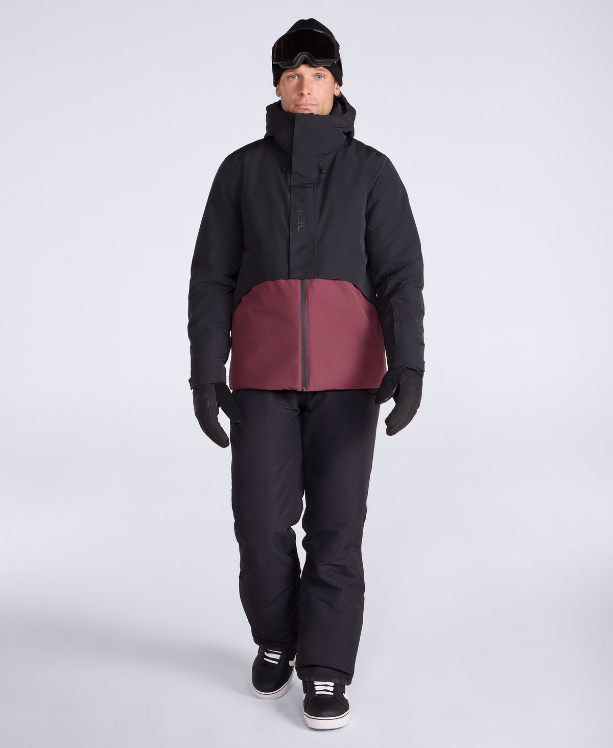 Ice Hawk Men's Extreme Padded Waterproof Ski Jacket - Burgundy