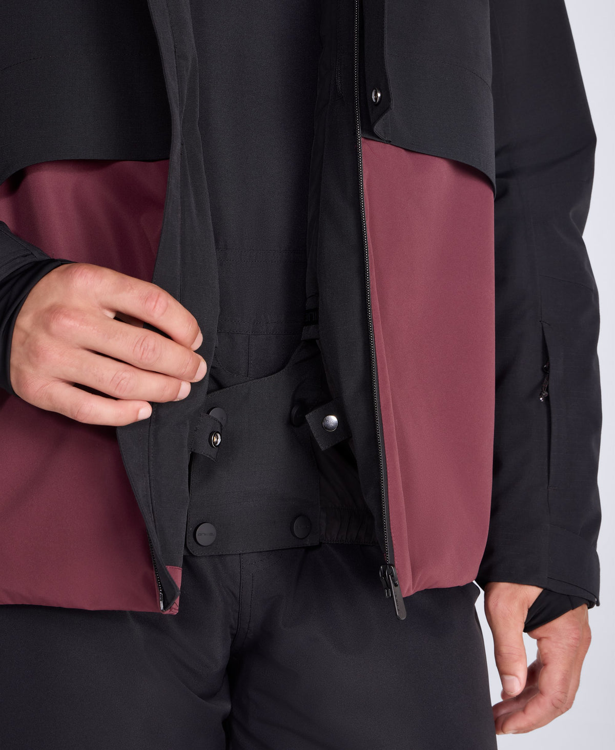 Ice Hawk Men's Extreme Padded Waterproof Ski Jacket - Burgundy