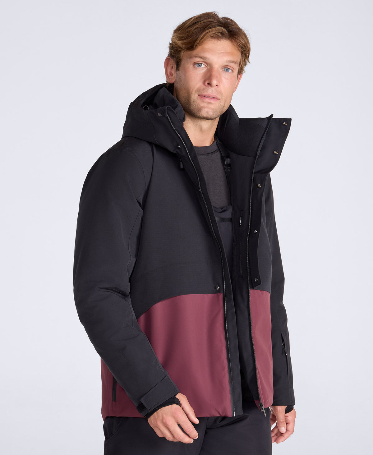 Ice Hawk Men's Extreme Padded Waterproof Ski Jacket - Burgundy